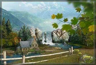 Mountain Waterfall Wallpaper