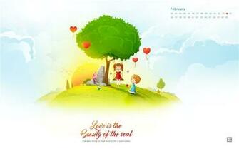 February Calendar Desktop Themes Wallpaper List