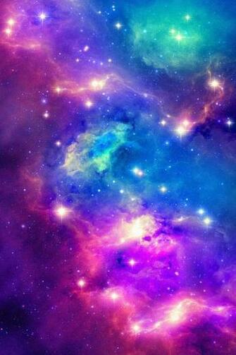 Pink Purple Green And Blue Galaxy Phone Wallpaper