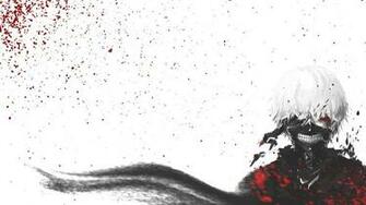 Kaneki Ken Smoke White Background Red Eyes Tokyo Ghoul