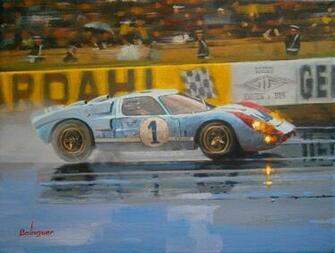 Alex Balaguer Ken Miles And Denny Hulme Le Mans Ford Gt40