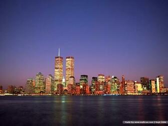 New York Skyline And Twin Towers World Trade Center