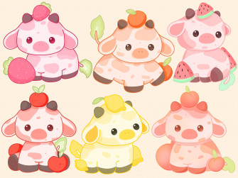Chibi Cow Wallpaper