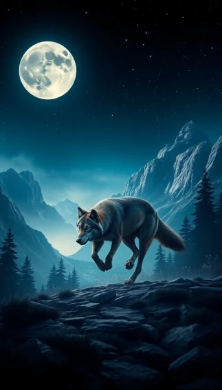 Running Wolf Wallpaper