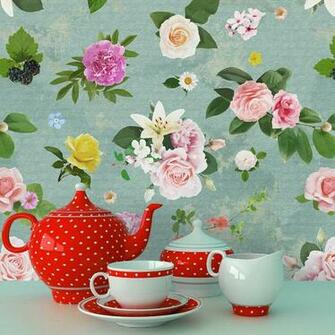 Shabby Chic Flower Wallpaper Floral Rose