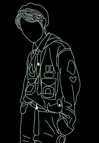 Renjun Nct Black Aesthetic Wallpaper Line Art Drawings