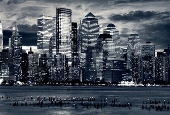 Wallpaper Skyscraper Night Dark City Desktop World
