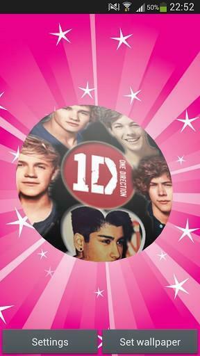 One Direction Logo Pink Live Wallpaper