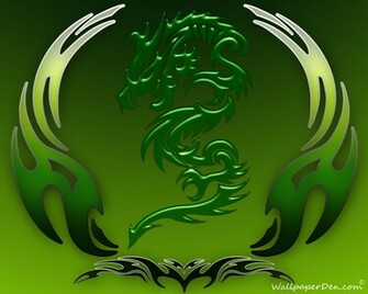 Green Dragons Wallpaper Background