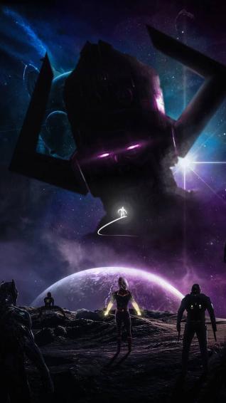 Avengers Vs Galactus iPhone Wallpaper Marvel Villains