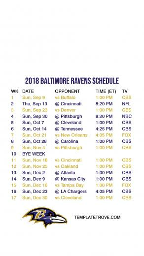 Baltimore Ravens Lock Screen Schedule For iPhone Plus