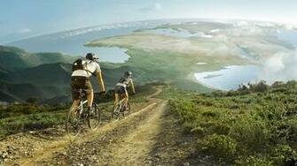 Outdoor Mountain Biking Sports Life Is Movement Wallpaper