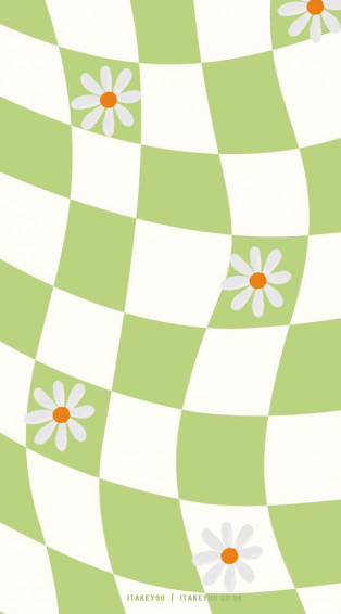 Summer Aesthetic Wallpaper Ideas Light Green Checker Board