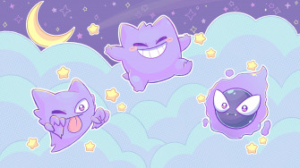 Ghostly Pok Mon Trio Wallpaper