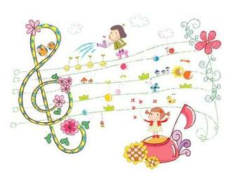 Cute Girls And Sheet Music Background Green White Ppt