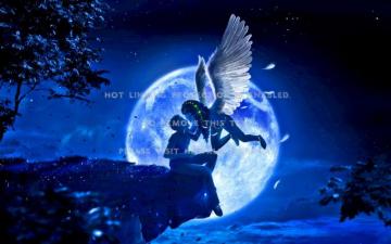 Angel Moon Winter Wallpaper On
