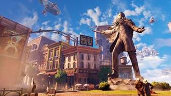 Bioshock Infinite Statue Steampunk Sci Fi Wallpaper