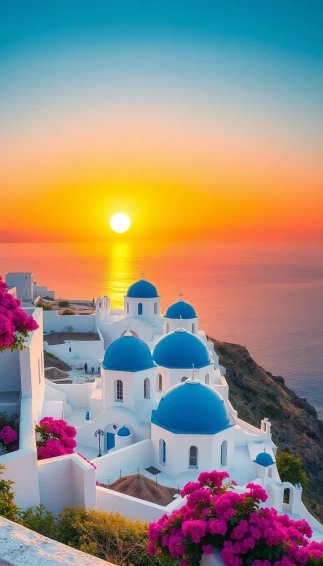 Santorini Landscape Wallpaper