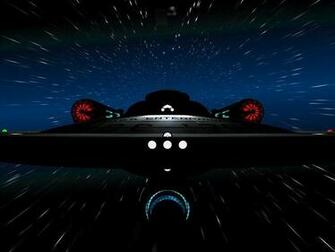 Enterprise Travelling At Warp Speed Wallpaper