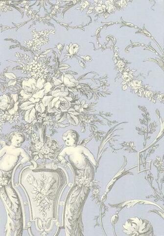 Cherub Toile Wallpaper A Traditional With Cherubs In White