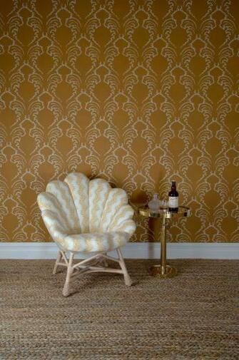 The Upholstered Venus Chair Carafe Table And Pineapple Frond