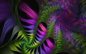 Green And Purple Swirls Wallpaper