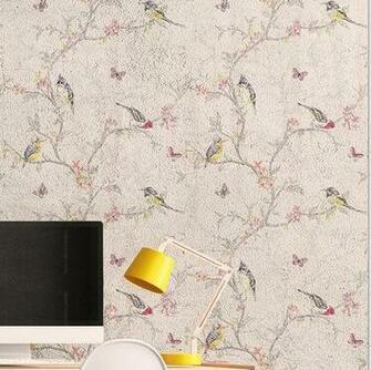Chic Wallpaper Birds And Branches Shabby Dove