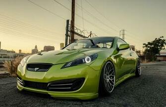 Hyundai Genesis Stance Tuning Green Coupe
