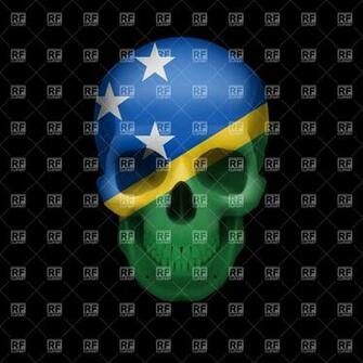 Human Skull With Flag Of Solomon Islands Vector Image People