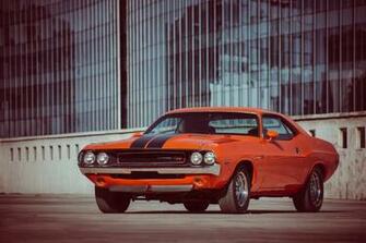 Dodge Challenger R T Orange Muscle Car HD Wallpaper