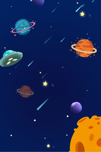 Blue Cartoon Space Technology Wallpaper Image