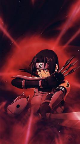 Itachi Uchiha Red Kunai Anbu 4k Vertical Wallpaper Em Arte