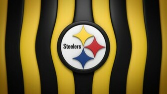 Steelers 3d Logo Black And Yellow Strip Background Wallpaper