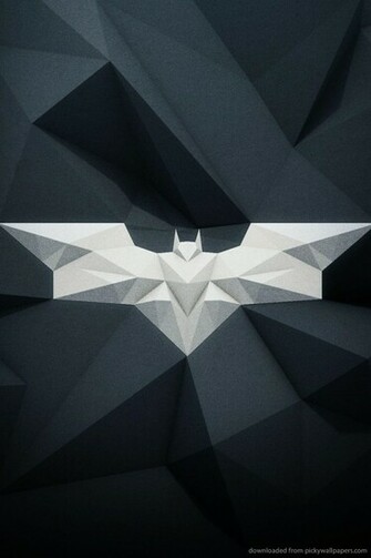 Polygonal White Batman Logo Wallpaper For iPhone Awesome