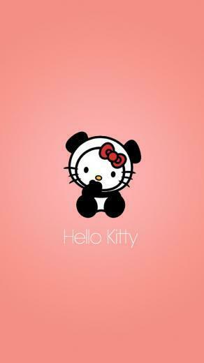 Cute Hello Kitty With Pink Background iPhone 5s 5c Wallpaper