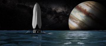 Wallpaper Spaceship Europa Jupiter Moon Spacex
