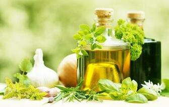 Wallpaper Olive Oil Fresh Herbs Garlic