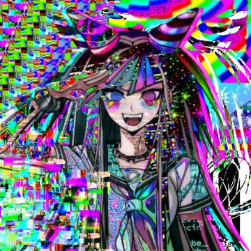 Ibuki Mioda Glitchcore In Anime Aesthetic