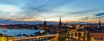 Stockholm Sweden Evening Lights Of The City Wallpaper
