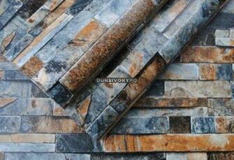 Brick Stone Stacked Wallpaper Vinyl Pvc 10m Roll Textured