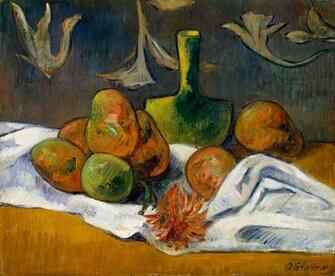 Paul Gauguin Still Life With Teapot And Fruit