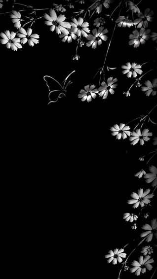 Black Floral iPhone Wallpaper