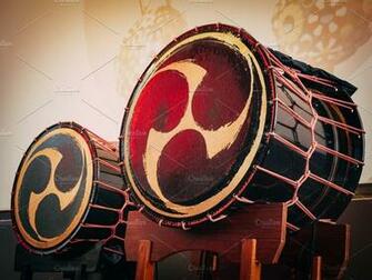 Taiko Drums O Kedo On Scene Background Musical Instrument Of Asia