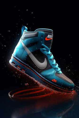 Nike Air Shoe Futuristic Blue And Black In Shoes