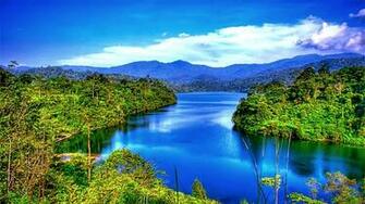 Keep Going Blue Calm Forest Lake Mountain Nature Refl
