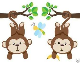 Monkey Wallpaper Border Decals Baby Boy Nursery Kids Room Jungle Wall