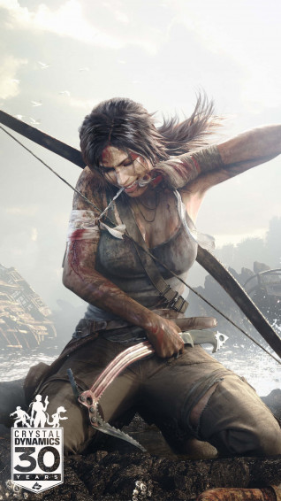 An Action Packed Scene From Tomb Raider For The iPhone 5s Wallpaper