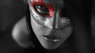 Women Glitter Piercing Face Selective Coloring Wallpaper HD