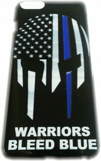 Warriors Blue Bleed Skull Thin Line Flag I Phone Case