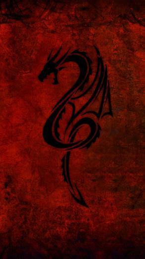 Wallpaper Dragon Pattern Red Black iPhone 5s 5c